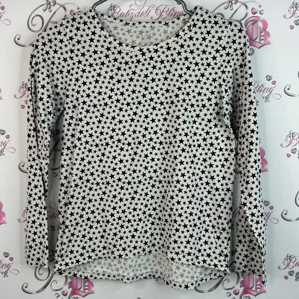 The Children's Place Black and White Star Long Sleeve Tee stars ✨